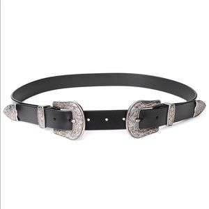 Western double buckle belt
